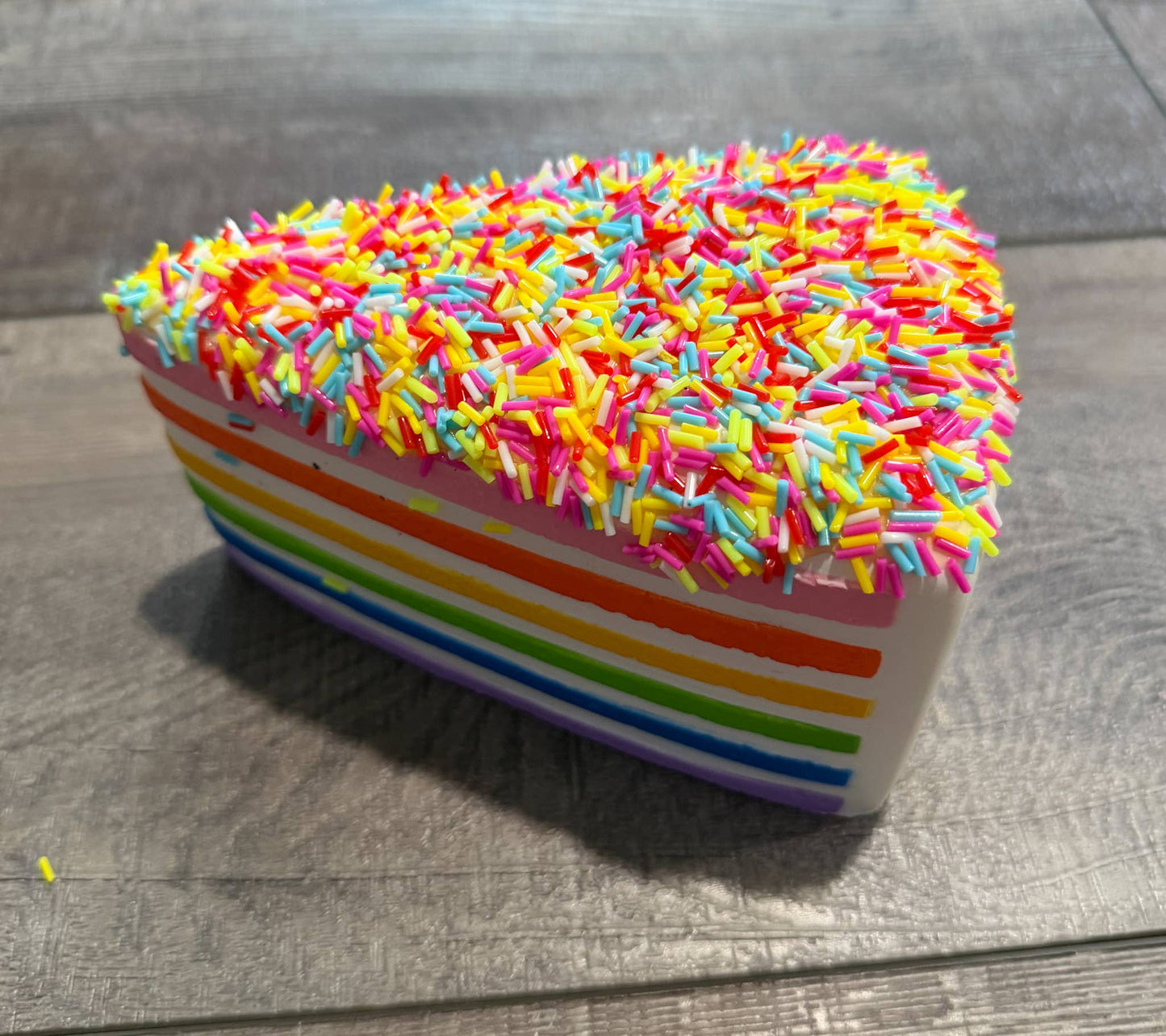 Rainbow Sprinkles Squishy Squish Celebration Cake Stress Toy
