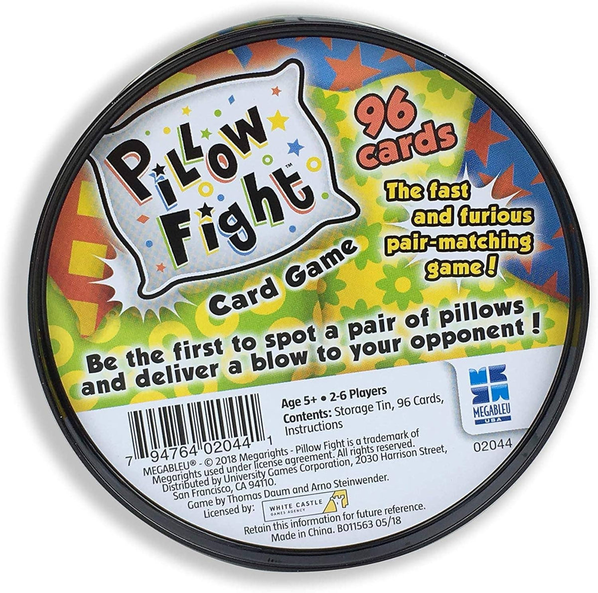 University Games Pillow Fight Travel Card Game
