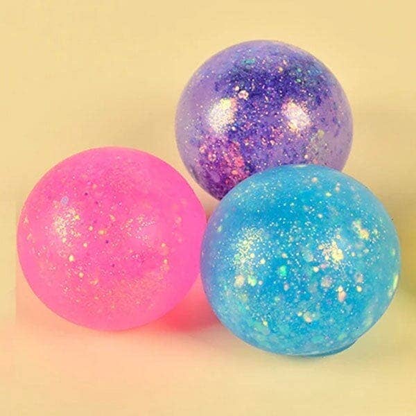 SugarSqueez Squishy Fidget Sugar Stress Ball (1pc) Glitter Assorted Colors