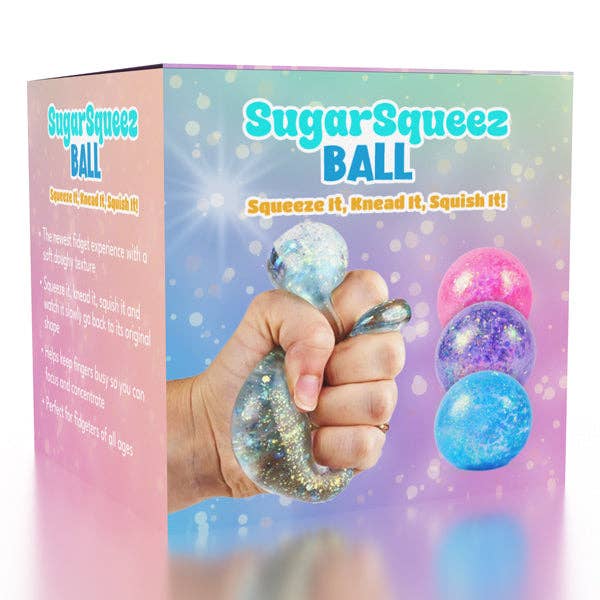 SugarSqueez Squishy Fidget Sugar Stress Ball (1pc) Glitter Assorted Colors