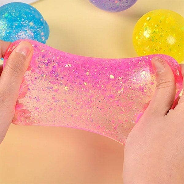 SugarSqueez Squishy Fidget Sugar Stress Ball (1pc) Glitter Assorted Colors